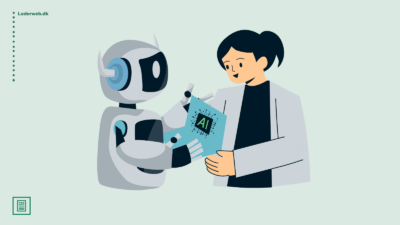 Kvinde taler med robot