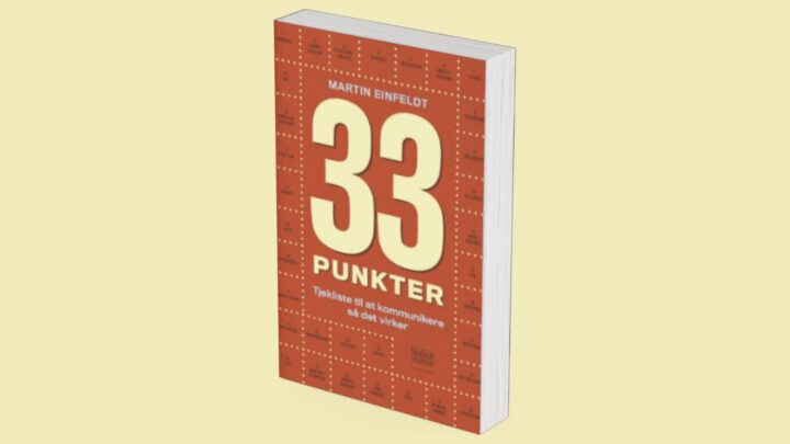 Forsiden af bogen 33 punkter. Orange med lysegul skrift.