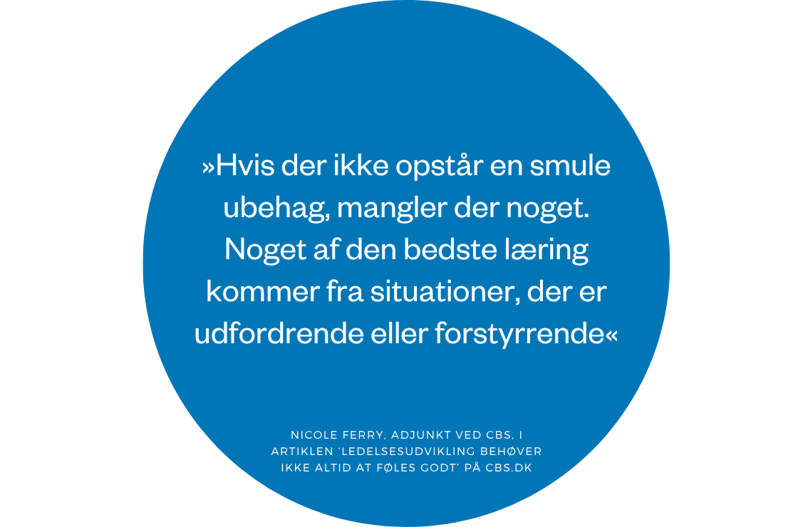 Blå boble med citat.